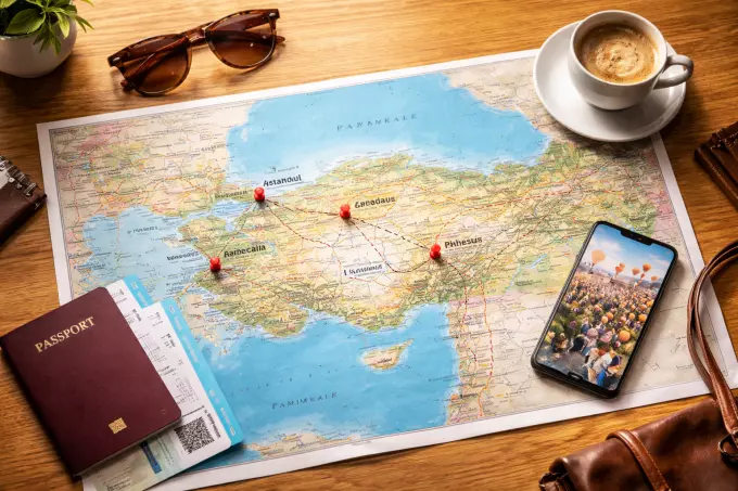 Planning a trip to Turkey with map itinerary and travel essentials